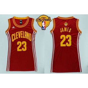 Cavaliers #23 LeBron James Red The Finals Patch Women's Dress Stitched NBA Jersey