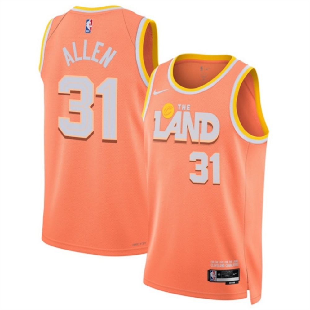 Men's Cleveland Cavaliers #31 Jarrett Allen Orange 2025/26 City Edition Stitched Jersey