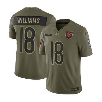 Men's Chicago Bears #18 Caleb Williams Nike Olive 2025 Salute to Service Retired Limited Jersey Men's Chicago Bears #18 Caleb Williams Nike Olive 2025 Salute to Service Retired Limited Jersey