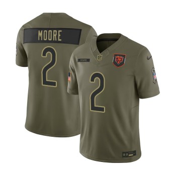 Men's Chicago Bears #2 D.J. Moore Nike Olive 2025 Salute to Service Retired Limited Jersey Men's Chicago Bears #2 D.J. Moore Nike Olive 2025 Salute to Service Retired Limited Jersey
