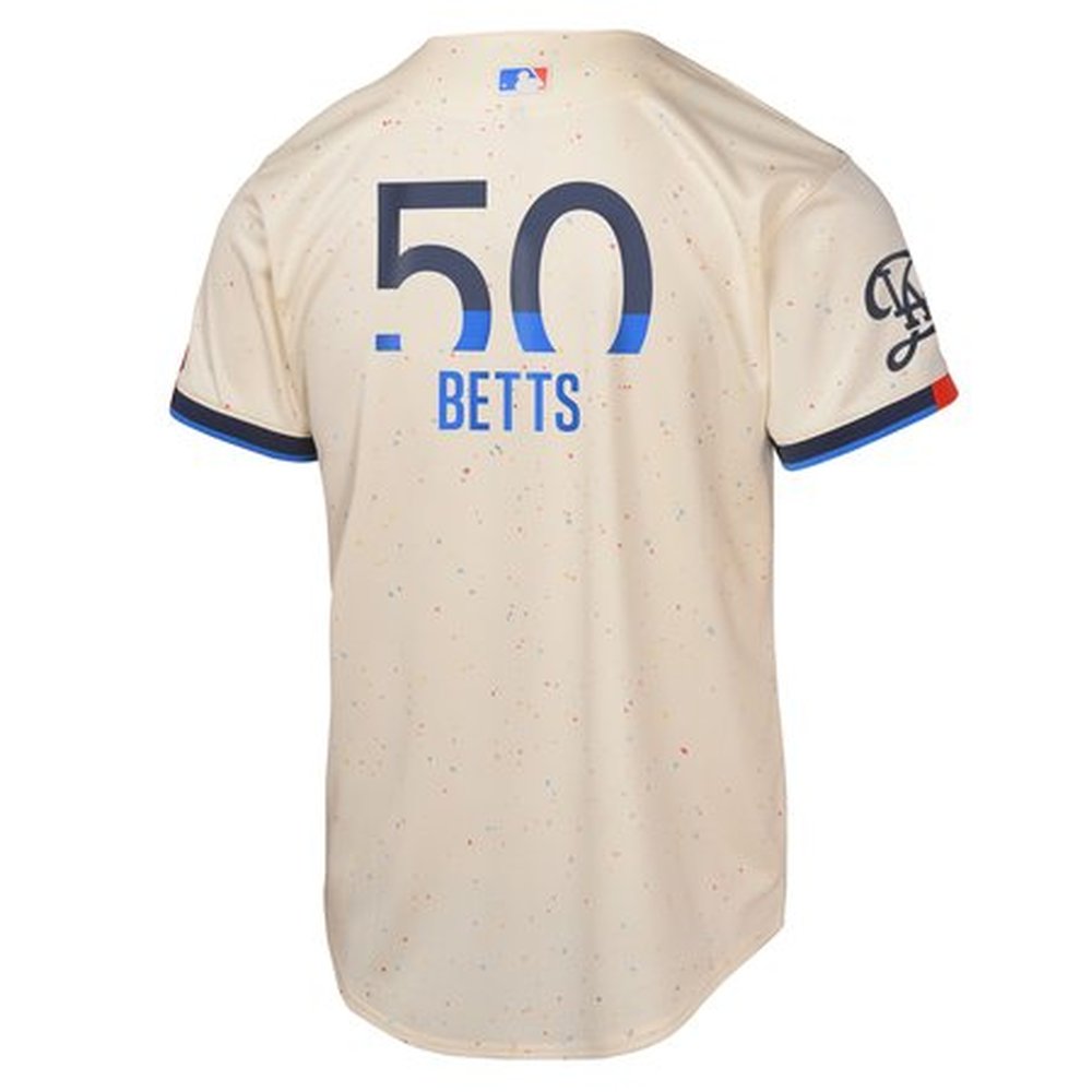 Youth Los Angeles Dodgers #50 Mookie Betts Cream 2024 City Connect Limited Player Jersey Youth Los Angeles Dodgers #50 Mookie Betts Cream 2024 City Connect Limited Player Jersey