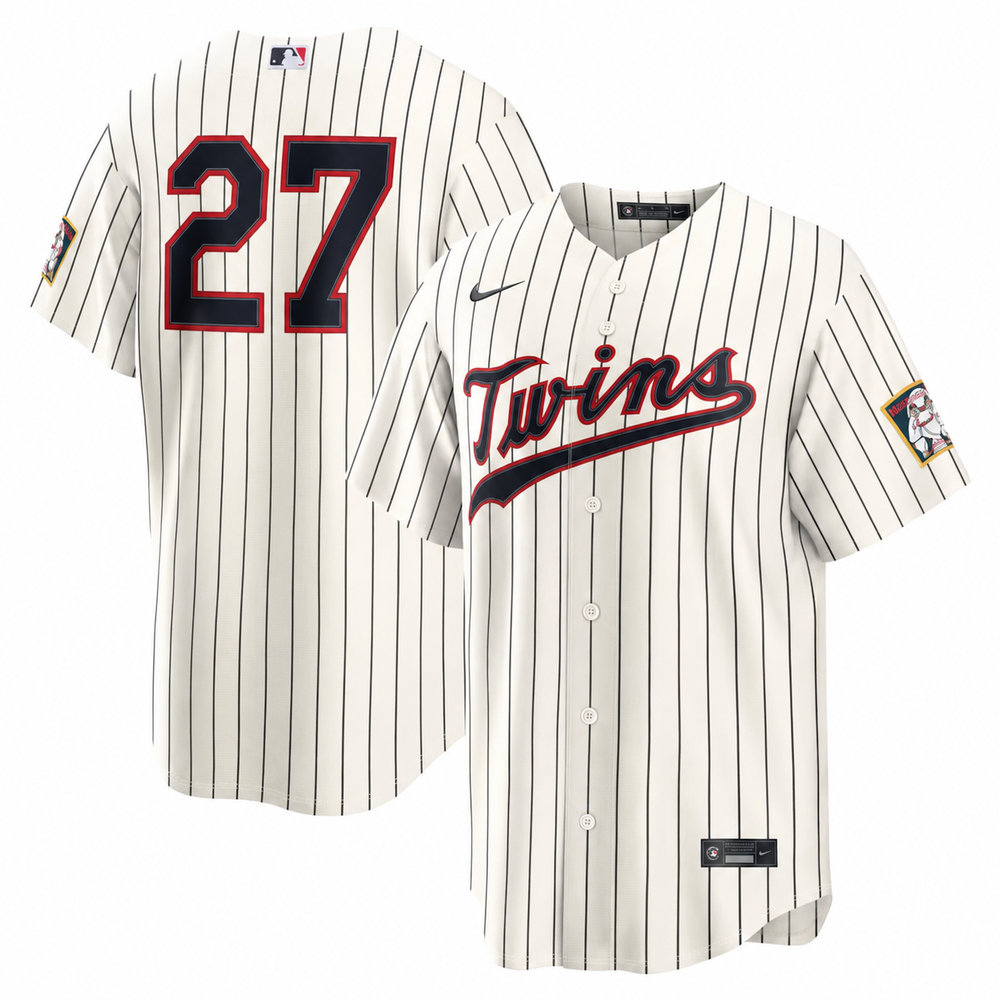 Men's Minnesota Twins #27 Ryan Jeffers Nike Cream 2026 Field of Dreams Stadium Jersey