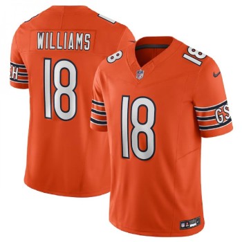 Men's Chicago Bears #18 Caleb Williams Orange 2024 NFL Draft First Round Pick Player F.U.S.E. Vapor Untouchable Limited Stitched Football Jersey Men's Chicago Bears #18 Caleb Williams Orange 2024 NFL Draft First Round Pick Player F.U.S.E. Vapor Untouchable Limited Stitched Football Jersey