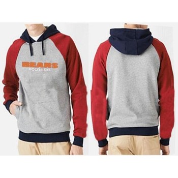 Chicago Bears English Version Pullover Hoodie Grey & Red