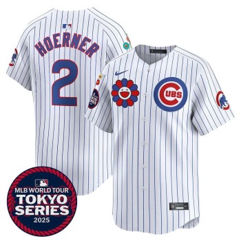 Youth Chicago Cubs #2 Nico Hoerner White Tokyo 2025 Cool Base Stitched Baseball Jersey Youth Chicago Cubs #2 Nico Hoerner White Tokyo 2025 Cool Base Stitched Baseball Jersey