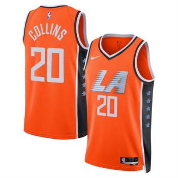 Men's Los Angeles Clippers #20 John Collins Orange 2025/26 City Edition Stitched Jersey