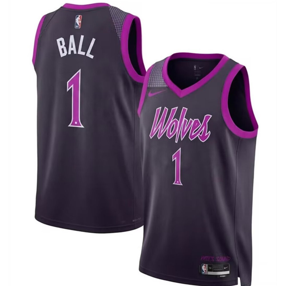 Women's Minnesota Timberwolves #1 LaMelo Ball 2026 Purple City Edition Jersey Women's Minnesota Timberwolves #1 LaMelo Ball 2026 Purple City Edition Jersey