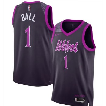 Men's Minnesota Timberwolves #1 LaMelo Ball 2026 Purple City Edition Jersey