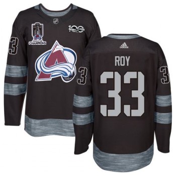 Colorado Avalanche #33 Patrick Roy Black 1917-2017 Black Stanley Cup Champions Patch 100th Anniversary Stitched NHL Jersey Colorado Avalanche #33 Patrick Roy Black 1917-2017 Black Stanley Cup Champions Patch 100th Anniversary Stitched NHL Jersey