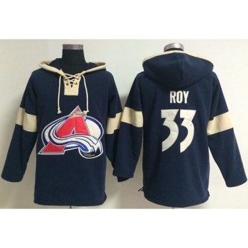 Colorado Avalanche #33 Patrick Roy Blue Pullover NHL Hoodie Colorado Avalanche #33 Patrick Roy Blue Pullover NHL Hoodie