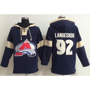 Colorado Avalanche #92 Gabriel Landeskog Blue Pullover NHL Hoodie Colorado Avalanche #92 Gabriel Landeskog Blue Pullover NHL Hoodie
