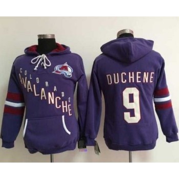 Colorado Avalanche #9 Lanny McDonald Purple Women's Old Time Heidi NHL Hoodie Colorado Avalanche #9 Lanny McDonald Purple Women's Old Time Heidi NHL Hoodie