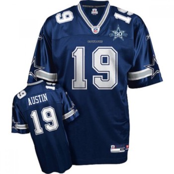 Cowboys #19 Miles Austin Blue With Team 50TH Patch Stitched Youth NFL Jersey Cowboys #19 Miles Austin Blue With Team 50TH Patch Stitched Youth NFL Jersey