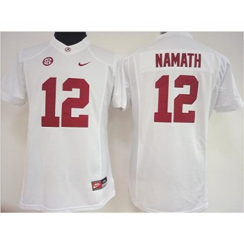 Crimson Tide #12 Joe Namath White Women's Stitched NCAA Jersey Crimson Tide #12 Joe Namath White Women's Stitched NCAA Jersey