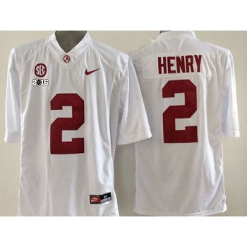 Crimson Tide #2 Derrick Henry White SEC & 2016 College Football Playoff National Championship Patch Stitched NCAA Jersey Crimson Tide #2 Derrick Henry White SEC & 2016 College Football Playoff National Championship Patch Stitched NCAA Jersey