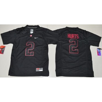 Crimson Tide #2 Jalen Hurts Blackout Limited Stitched Youth NCAA Jersey Crimson Tide #2 Jalen Hurts Blackout Limited Stitched Youth NCAA Jersey