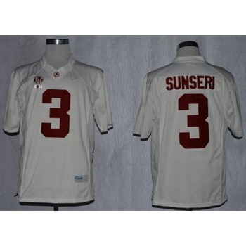 Crimson Tide #3 Vinnie Sunseri White Limited 2016 College Football Playoff National Championship Patch Stitched NCAA Jersey Crimson Tide #3 Vinnie Sunseri White Limited 2016 College Football Playoff National Championship Patch Stitched NCAA Jersey