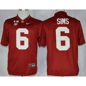 Crimson Tide #6 Blake Sims Red Limited 2016 College Football Playoff National Championship Patch Stitched NCAA Jersey Crimson Tide #6 Blake Sims Red Limited 2016 College Football Playoff National Championship Patch Stitched NCAA Jersey