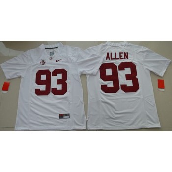Crimson Tide #93 Jonathan Allen White Limited Stitched NCAA Jersey Crimson Tide #93 Jonathan Allen White Limited Stitched NCAA Jersey
