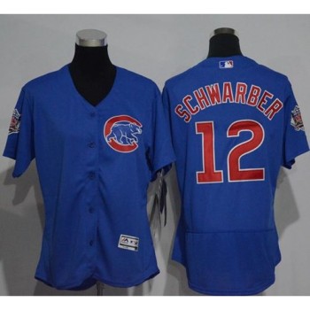 Cubs #12 Kyle Schwarber Blue Flexbase Authentic Women's Stitched MLB Jersey