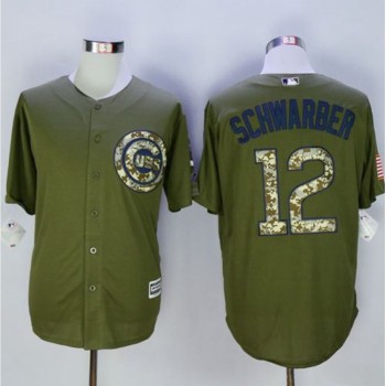 Cubs #12 Kyle Schwarber Green Camo New Cool Base Stitched MLB Jersey Cubs #12 Kyle Schwarber Green Camo New Cool Base Stitched MLB Jersey