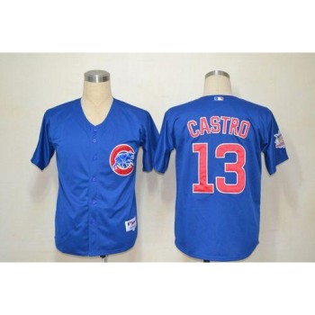 Cubs #13 Starlin Castro Blue Cool Base Stitched MLB Jersey Cubs #13 Starlin Castro Blue Cool Base Stitched MLB Jersey