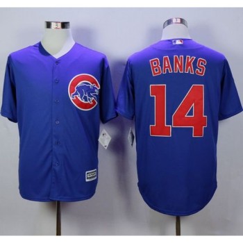 Cubs #14 Ernie Banks Blue New Cool Base Stitched MLB Jersey