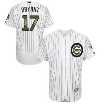 Cubs #17 Kris Bryant White(Blue Strip) Flexbase Authentic Collection 2016 Memorial Day Stitched MLB Jersey Cubs #17 Kris Bryant White(Blue Strip) Flexbase Authentic Collection 2016 Memorial Day Stitched MLB Jersey