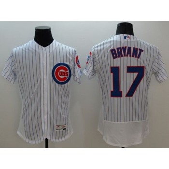 Cubs #17 Kris Bryant White Flexbase Authentic Collection Stitched MLB Jersey Cubs #17 Kris Bryant White Flexbase Authentic Collection Stitched MLB Jersey