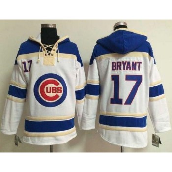Cubs #17 Kris Bryant White Sawyer Hooded Sweatshirt MLB Hoodie Cubs #17 Kris Bryant White Sawyer Hooded Sweatshirt MLB Hoodie