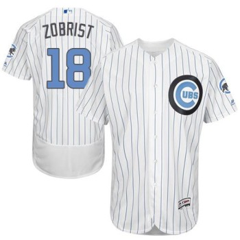 Cubs #18 Ben Zobrist White(Blue Strip) Flexbase Authentic Collection 2016 Father's Day Stitched MLB Jersey Cubs #18 Ben Zobrist White(Blue Strip) Flexbase Authentic Collection 2016 Father's Day Stitched MLB Jersey