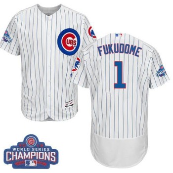 Cubs #1 Kosuke Fukudome White Flexbase Authentic Collection 2016 World Series Champions Stitched MLB Jersey Cubs #1 Kosuke Fukudome White Flexbase Authentic Collection 2016 World Series Champions Stitched MLB Jersey