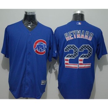 Cubs #22 Jason Heyward Blue USA Flag Fashion Stitched MLB Jersey