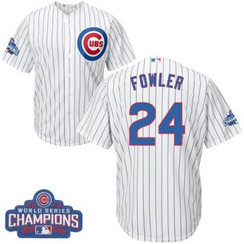 Cubs #24 Dexter Fowler White Home 2016 World Series Champions Stitched Youth MLB Jersey Cubs #24 Dexter Fowler White Home 2016 World Series Champions Stitched Youth MLB Jersey