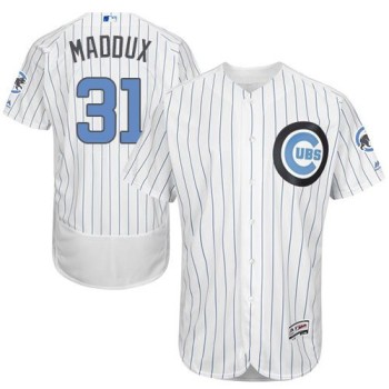 Cubs #31 Greg Maddux White(Blue Strip) Flexbase Authentic Collection 2016 Father's Day Stitched MLB Jersey Cubs #31 Greg Maddux White(Blue Strip) Flexbase Authentic Collection 2016 Father's Day Stitched MLB Jersey