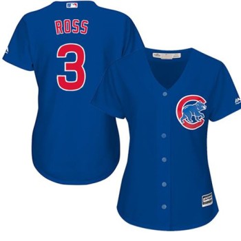 Cubs #3 David Ross Blue Alternate Women's Stitched MLB Jersey Cubs #3 David Ross Blue Alternate Women's Stitched MLB Jersey