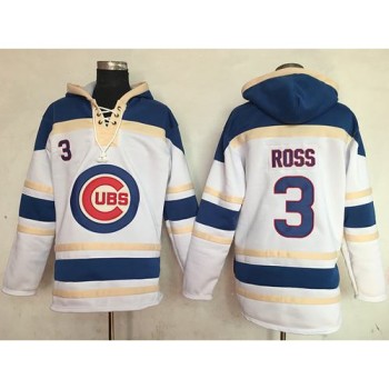 Cubs #3 David Ross White Sawyer Hooded Sweatshirt MLB Hoodie Cubs #3 David Ross White Sawyer Hooded Sweatshirt MLB Hoodie