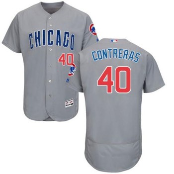 Cubs #40 Willson Contreras Grey Flexbase Authentic Collection Road Stitched MLB Jersey Cubs #40 Willson Contreras Grey Flexbase Authentic Collection Road Stitched MLB Jersey