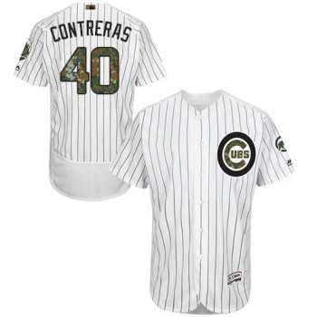 Cubs #40 Willson Contreras White(Blue Strip) Flexbase Authentic Collection 2016 Memorial Day Stitched MLB Jersey Cubs #40 Willson Contreras White(Blue Strip) Flexbase Authentic Collection 2016 Memorial Day Stitched MLB Jersey