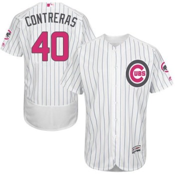 Cubs #40 Willson Contreras White(Blue Strip) Flexbase Authentic Collection 2016 Mother's Day Stitched MLB Jersey Cubs #40 Willson Contreras White(Blue Strip) Flexbase Authentic Collection 2016 Mother's Day Stitched MLB Jersey