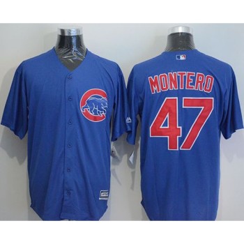 Cubs #47 Miguel Montero Blue New Cool Base Stitched MLB Jersey