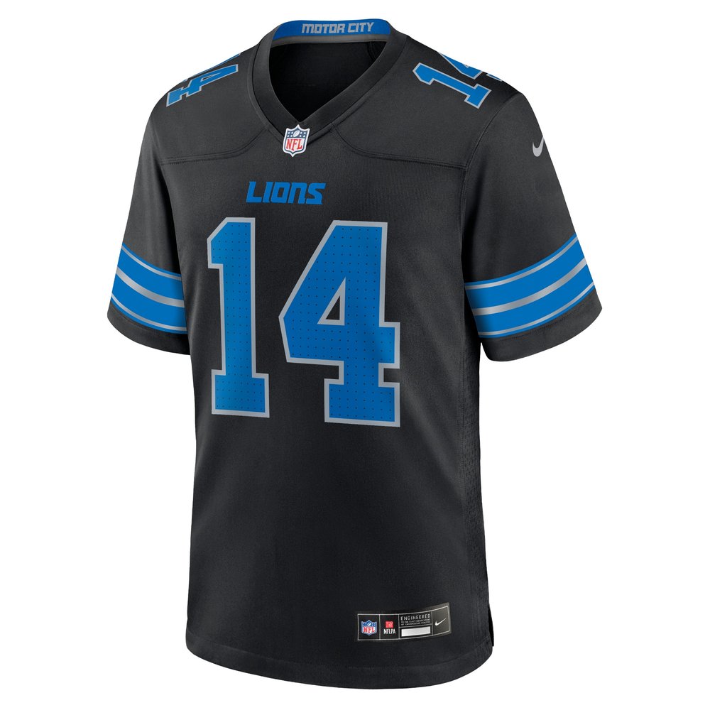 Men's Detroit Lions #14 Amon-Ra St. Brown Black 2nd Alternate Game Jersey