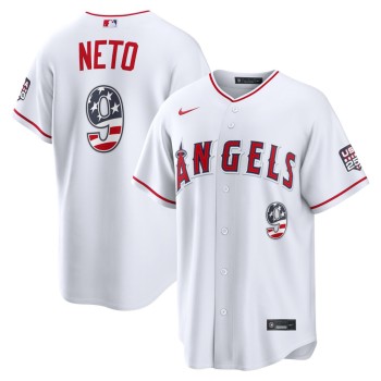 Youth Los Angeles Angels #9 Zach Neto Nike White USA 250 Fourth of July Stadium Jersey Youth Los Angeles Angels #9 Zach Neto Nike White USA 250 Fourth of July Stadium Jersey