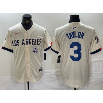 Men's Los Angeles Dodgers #3 Chris Taylor Cream Stitched Baseball Jersey Men's Los Angeles Dodgers #3 Chris Taylor Cream Stitched Baseball Jersey