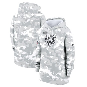 Women's Chicago Bears Arctic Camo 2024 Salute To Service Club Fleece Pullover Hoodie Women's Chicago Bears Arctic Camo 2024 Salute To Service Club Fleece Pullover Hoodie
