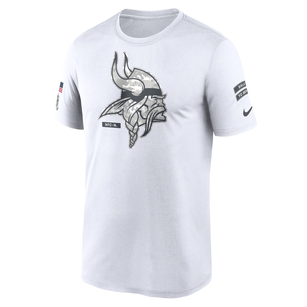 Men's Minnesota Vikings White 2024 Salute To Service Legend Performance T-Shirt