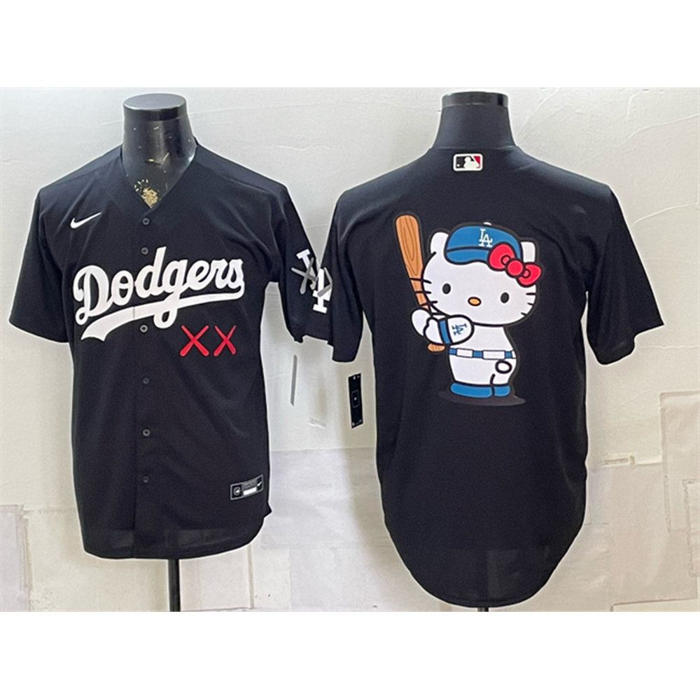 Youth Los Angeles Dodgers x KAWS Black Team Big Logo Vapor Premier Limited Baseball Jersey