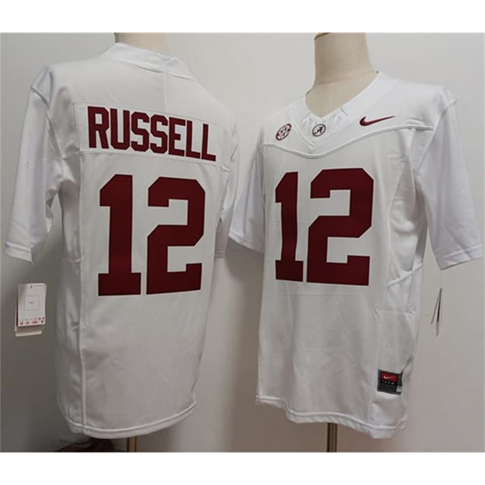 Men's Alabama Crimson Tide #12 Keelon Russell White 2026 Vapor F.U.S.E. Limited Jersey Men's Alabama Crimson Tide #12 Keelon Russell White 2026 Vapor F.U.S.E. Limited Jersey