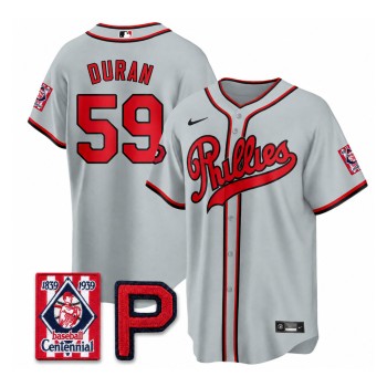 Youth Philadelphia Phillies #59 Jhoan Duran Gray Stitched Baseball Jersey