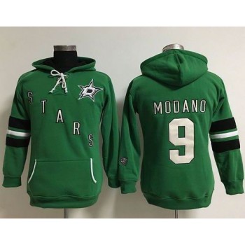 Dallas Stars #9 Mike Modano Green Women's Old Time Heidi Hoodie NHL Hoodie Dallas Stars #9 Mike Modano Green Women's Old Time Heidi Hoodie NHL Hoodie